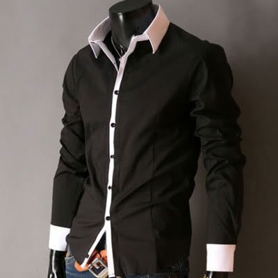 Black Shirt Dress on Mens Shirts Casual Slim Fit Stylish Dress Shirts     Wholesale Free