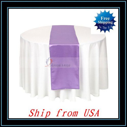  108 Lavander Satin Table Runner Top Decorations Ship from USA J03103