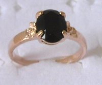 Free Shipping  Exquisite Black Onyx 18kgp Yellow Gold Ring . Can mix and match.(China (Mainland))