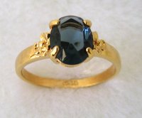 Free Shipping  Exquisite Sapphire 18kgp yellow Gold Ring . Can mix and match.(China (Mainland))