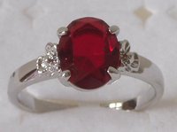 Free Shipping  Exquisite Garnet 18kgp White Gold Ring . Can mix and match.(China (Mainland))