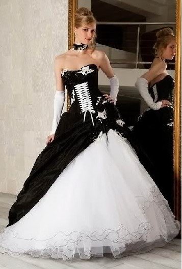 corset wedding dresses black
