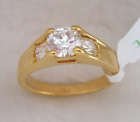 Free Shipping  Exquisite zircon & White Topaz 18kgp yellow Gold Ring . Can mix and match.(China (Mainland))
