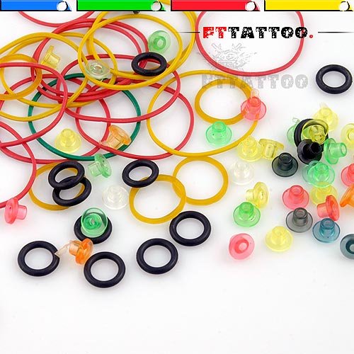 Wholesale 1000 Tattoo colorful rubber bands rubber bands and black tattoo rubber rings for machine gun 