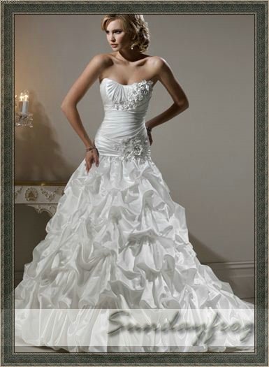 Diamond White Bolero Jacket Wedding Dresses Bridal Gown Prom DressesM38