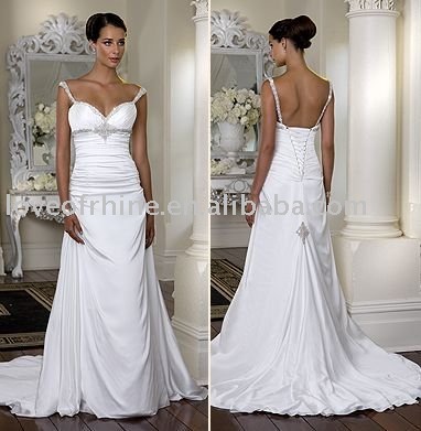  sleeveless modern satin wedding gownsbride wedding dressgorgeous