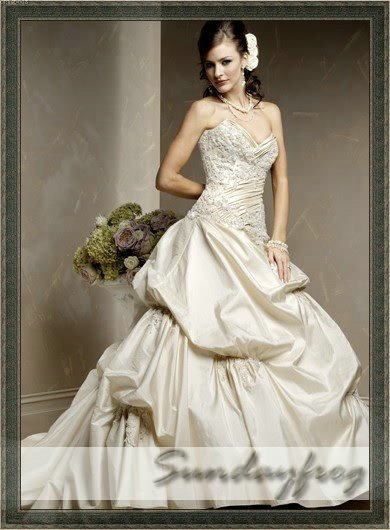 Sweetheart Light Gold Taffeta Beaded Lace Vintage Wedding Dresses Bridal Sweetheart Light Gold Taffeta Beaded Lace Vintage Wedding Dresses Bridal