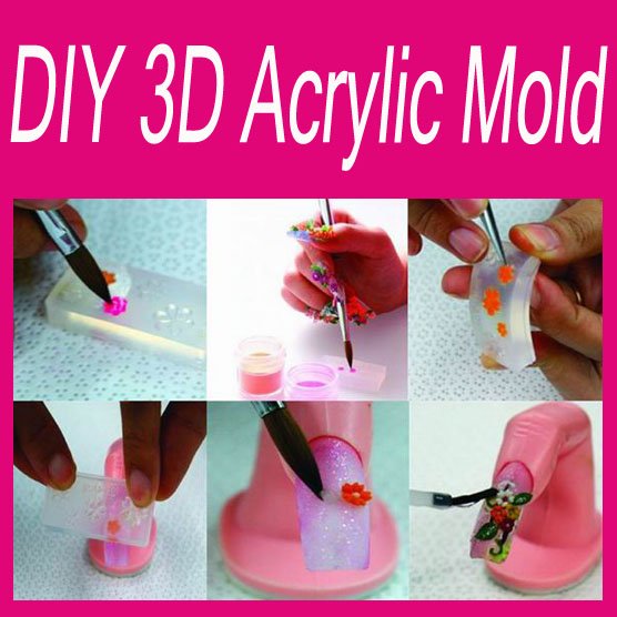 Mold Decoration acrylic Art Nail 80 different nails PCS diy Gel  nail DIY Acrylic 80  tips 3D