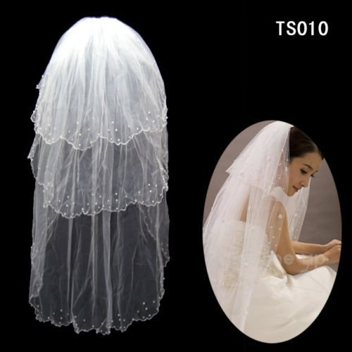 3T Ivory 12 M Knee length snowflake lace Edge Bridal Wedding Shoulder Veil