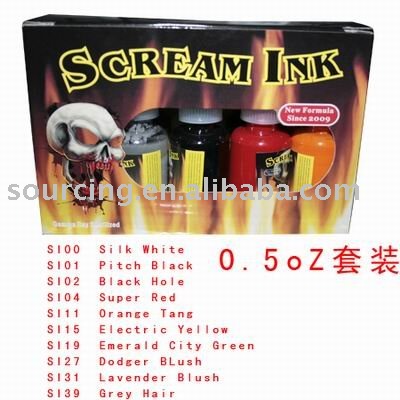 Wholesale 10 Color Set Import Scream Tattoo Ink/Pigment 1/2 OZ