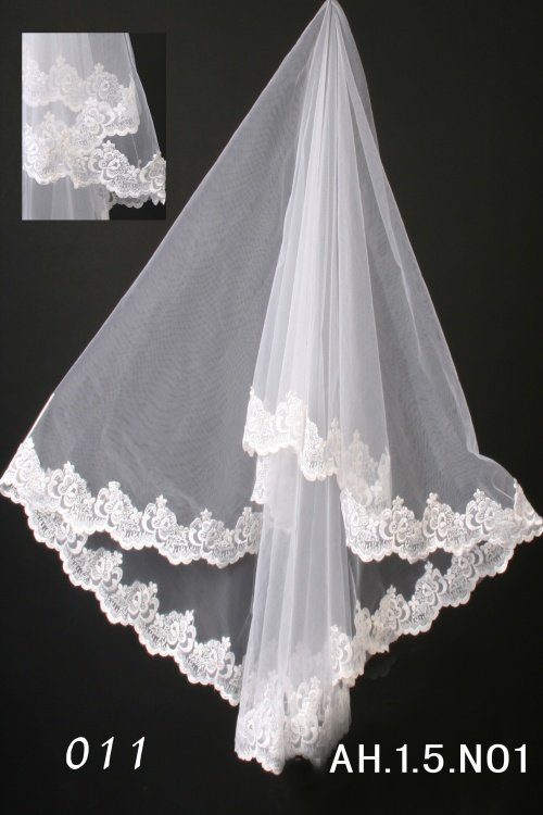 FREE SHIPPING 100 Brand New White Applique wedding veils bridal veil 