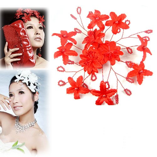 The new white gold red headdress hat bride wedding bridal hair accessories 