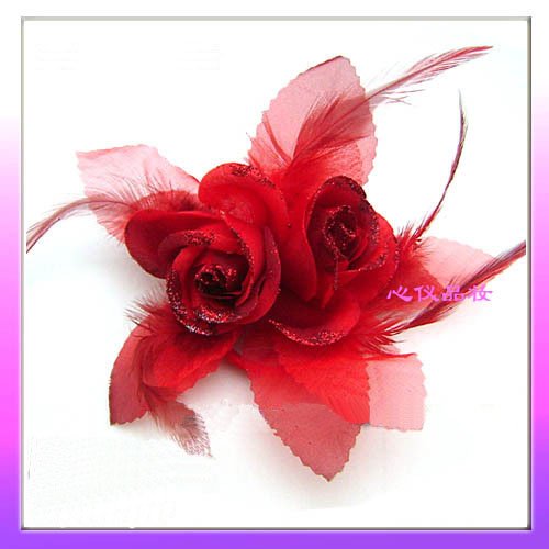 Sweet Lovely Red Rose 15 cm Hair Accessories Wedding dresses Bride dress 