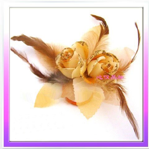 Sweet Lovely Light gold Rose 15 cm Hair Accessories Wedding dresses Bride