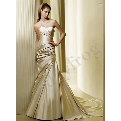  Strapless Satin Sleeveless Ruched Asymmetrical Wedding Dresses Bridal 