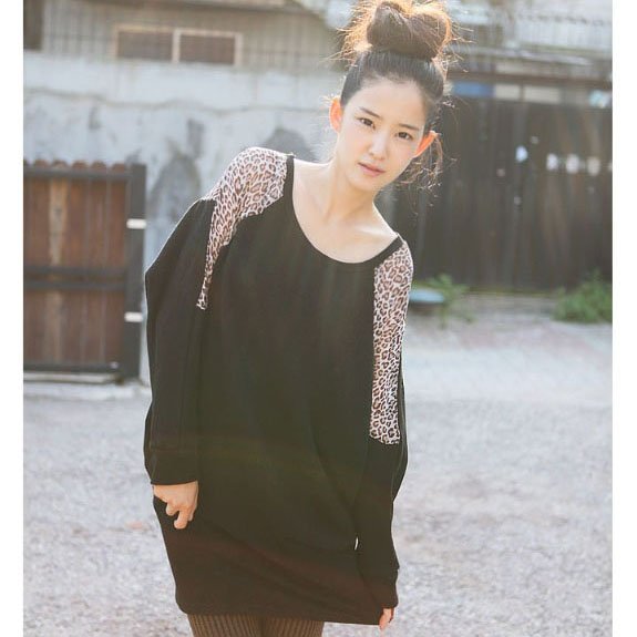 New Arrival Women's Long Sleeve T-Shirt Casual Dresses Leopard for Spring 