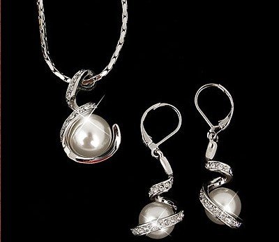 Cheap Black Jewelry Sets on Wholesale Promotion Free Shipping 18k Gold Pearl Jewelry Sets
