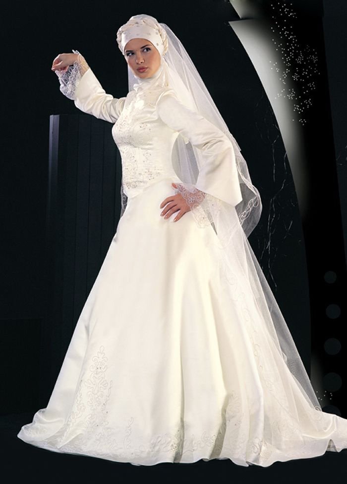  jacket Aline muslim wedding gown Muslim wedding dress Arabic bridal 