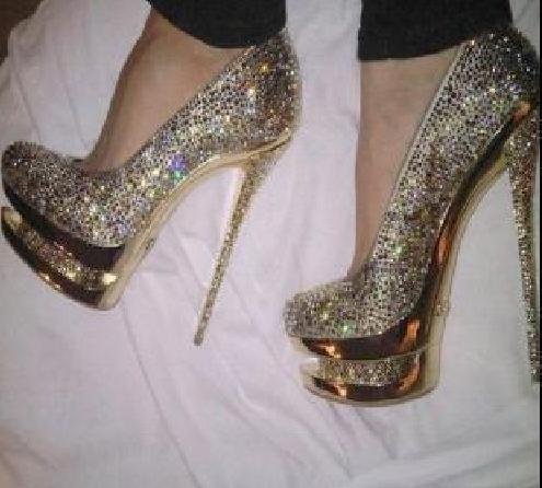 free shipping 2011 Sexy women high heels shoescolorful diamond shinning 