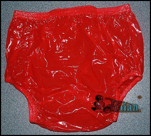 Guaranted 100% ADULT BABY incontinence PLASTIC PANTS Red P005 8+Full Size