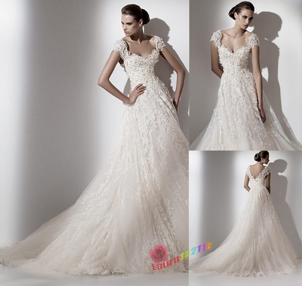  Wholesale Elegant Princess Sweetheart Lace Wedding Dresses WD05519