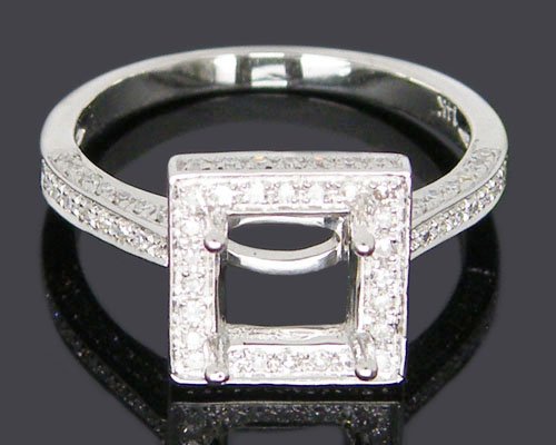 JewelryPrincess Cut 6mm Solid White gold 056Ct Diamond Engagement Ring 