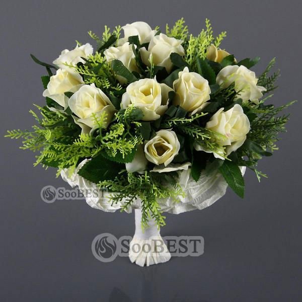 Elegant Silk Yellow Rose Bridal Wedding Bouquet US 2699 US 2699 piece