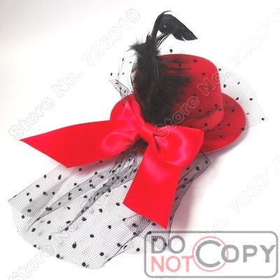 Fascinators  Veil on Top Hat Hair Clips Bowknot With Veil Fascinator Feather Cute Cap Tl41