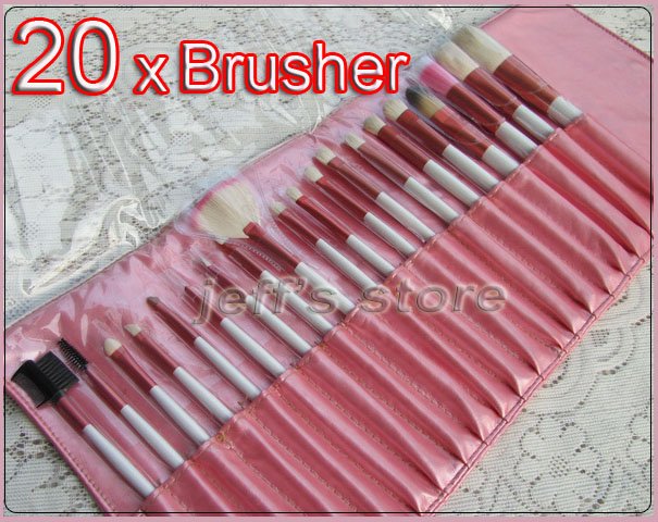 pink makeup brushes. 20 pcs PINK MAKEUP BRUSHES SET