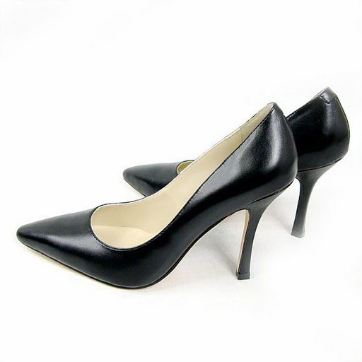 ... Shoes-Black-Genuine-Leather-Shoes-Brand-Pointed-Toe-Pumps-High-Heels
