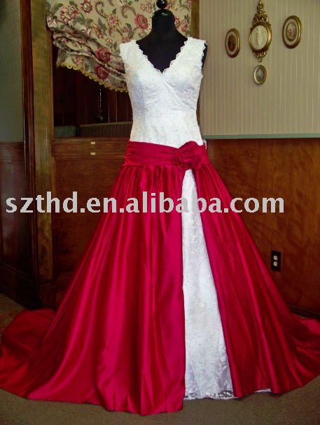 red coloured wedding dresses