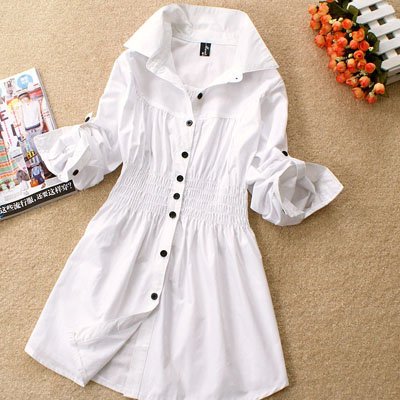 Fashion    on New Arrival Women S Fashion White Slim Blouses Casual Turn Down Collar