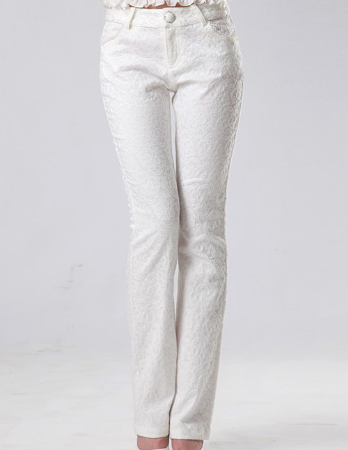 woman white pants - Pi Pants