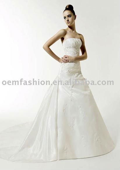 Sweetheart Neck Aline Taffeta Wedding Dress HLWD2103