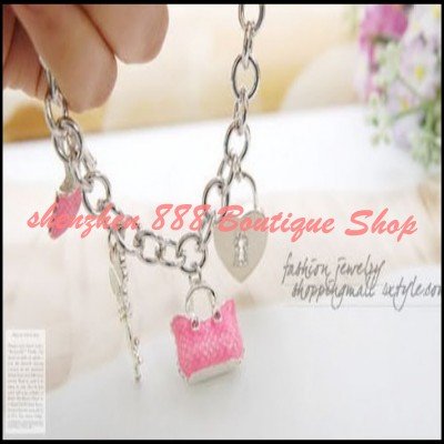 Wholesale Fashion Bracelets on Free Shipping Wholesale Fashion Jewelry Heart Lock Key High Heeled