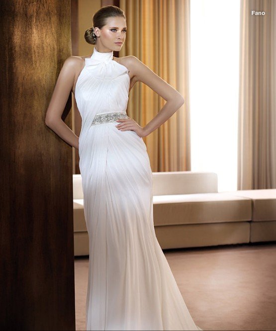 beaded waist halter wedding dress wholesale backless bridal gown 