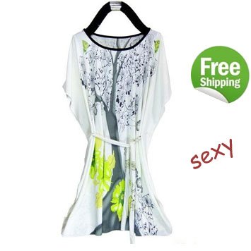 Girls Dress Patterns Free on Pattern Printing Dress Women S Lady Dress Batwing Plus Size Dress Free