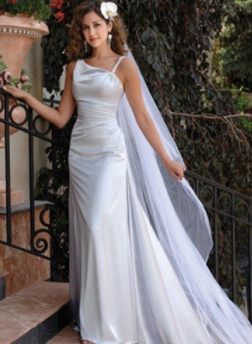 spaghetti strap sheath style bridal dress wholesale ladies elegant wedding