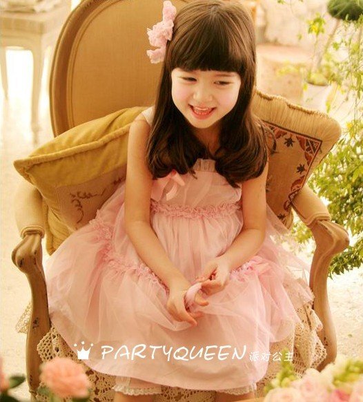 Hot Pink Dresses For Girls. Korea Princess Dress Pink Lace