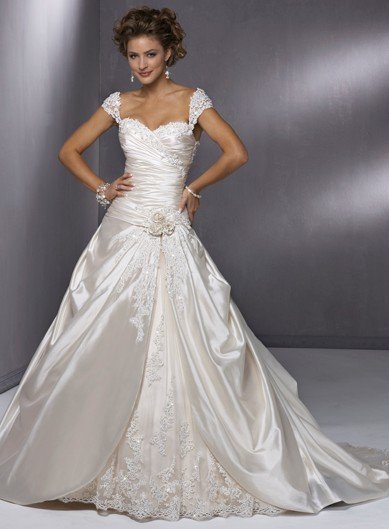  modern satinlace white wedding dress wedding gown lace bridal dress 