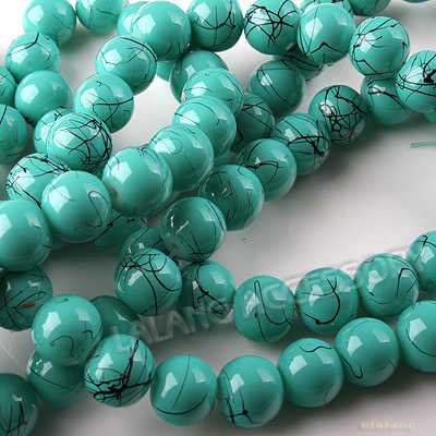  Carve Stone Jewelry on Black Stripe Simulation Turquoise Stone Fit Jewelry Diy 8mm 110612