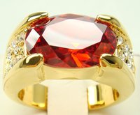 50% discount! Free shipping!Super hot!New Promotion!  wholesale nice Diamond Jewelry 18KT yellow gold Ruby ring size 8(China (Mainland))