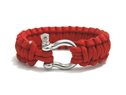IMAGE: http://img.alibaba.com/wsphoto/v0/440650482/stainless-D-shackle-Paracord-Survival-Bracelet-outdoor-red-br21.jpg