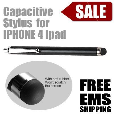 Touch  on Capacitive Stylus Pen Touch Pen For Ipad For Iphone 4 With Soft Rubber