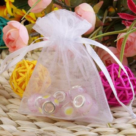 100pcs white organza gift jewelry bags pouch wedding favor
