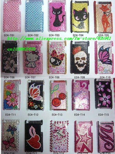Ipod Touch Rhinestone Covers on Bling Bling Shiny Case For Ipod Touch 4 Case Back Skin Cover For Ipod