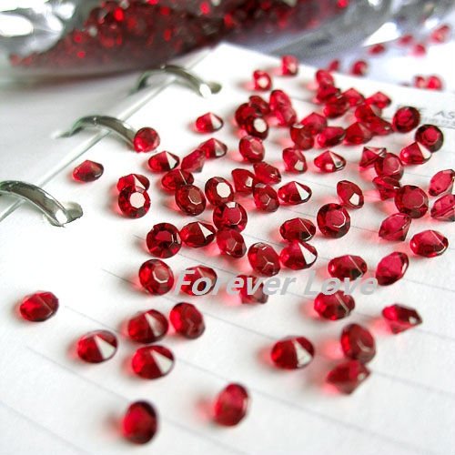 FREE SHIPPING1000pcs 1Carat 65mm Crimson Red Diamond Confetti Wedding 