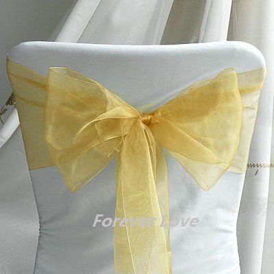 Wedding Party on Shipping  Glod Shadow New Wedding Party Banquet Chair Organza Sash