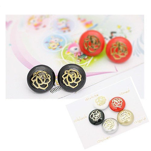 half black and korean. Buy Half black ball buttons Korean peony gold earrings ( 3215-3 ), free shipping hot wholesale Half black
