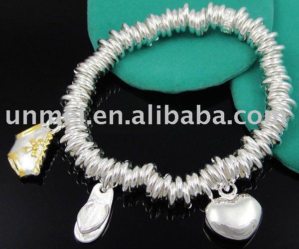 link bracelets for women. Wholesale fashon jewelry women#39;s jewelry 925 silver racelet links chain racelets slipper heart pendants